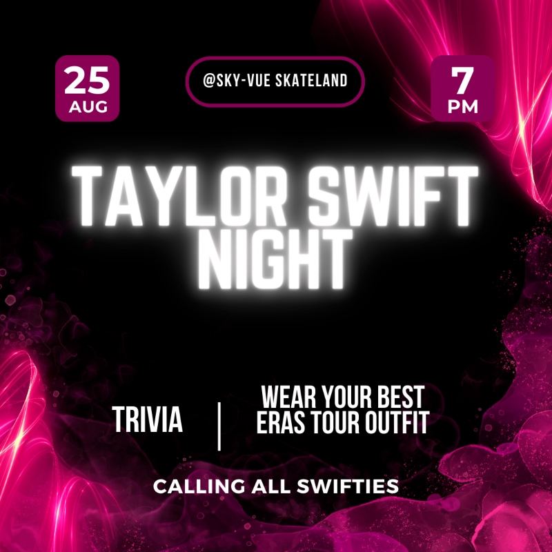 Taylor Swift Night at Sky-Vue Skateland on August 25, 2023