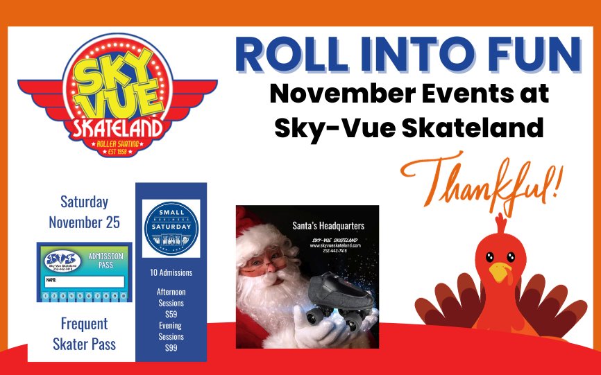 November Events at sky-vue Skateland