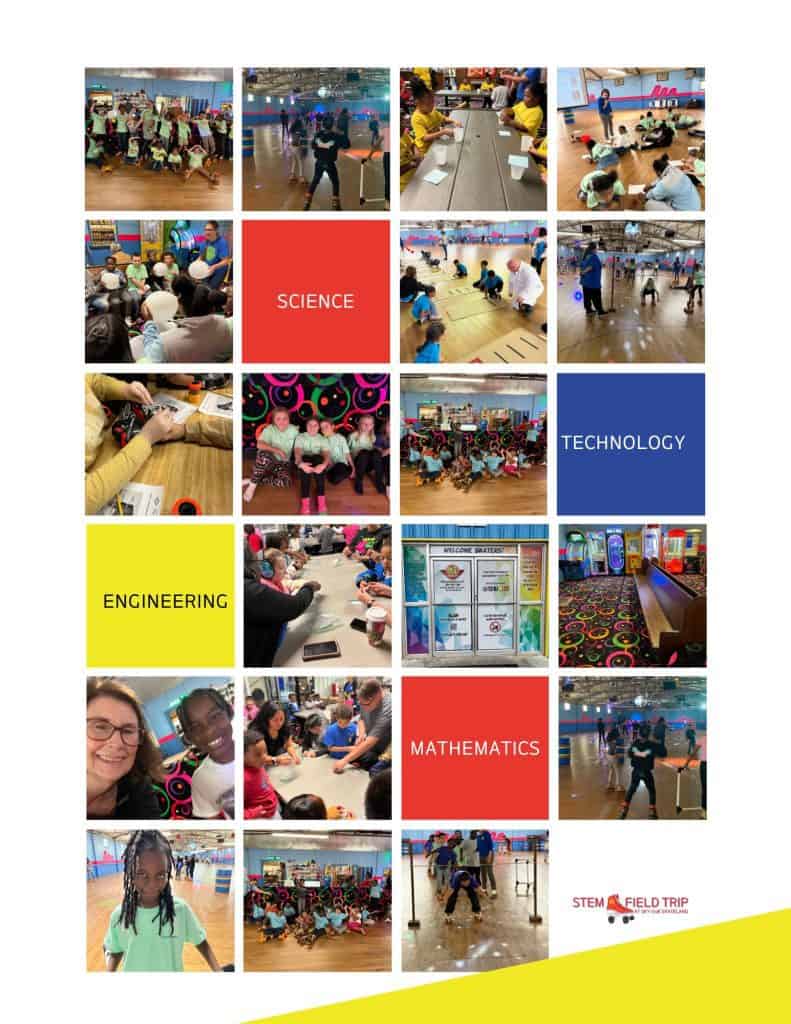 Collage of STEM classes at Sky-Vue Skateland