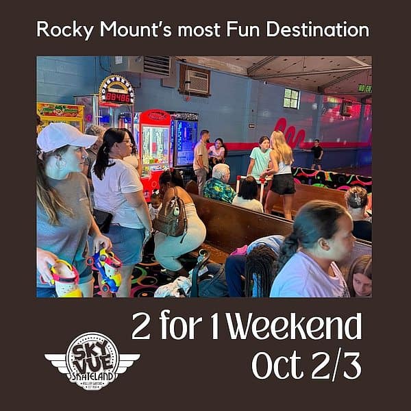 2 for 1 skate weekend, October 2 & 3