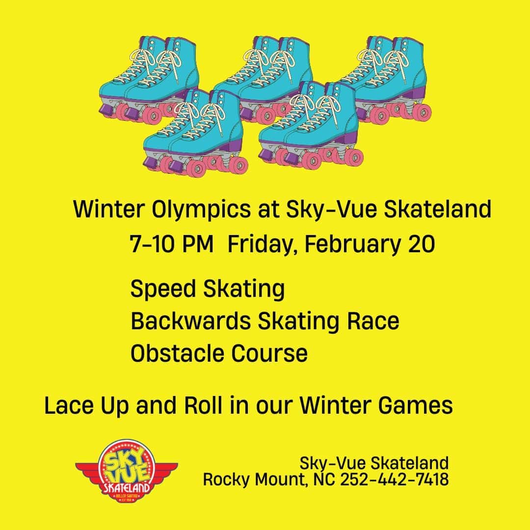 Winter Olympics at Sky-Vue Skateland 7 to 10 Friday, February 20, 2026