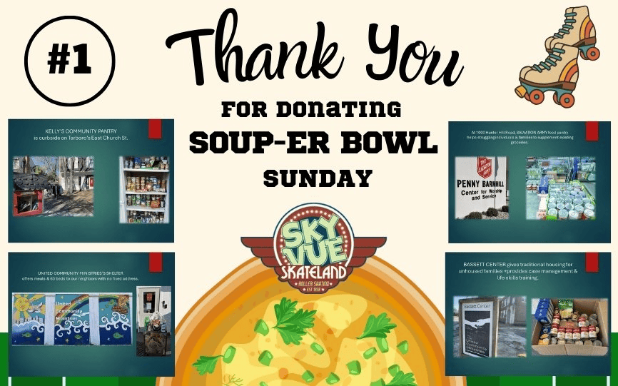 Thank you for donating canned goods to Souper Bowl Sunday